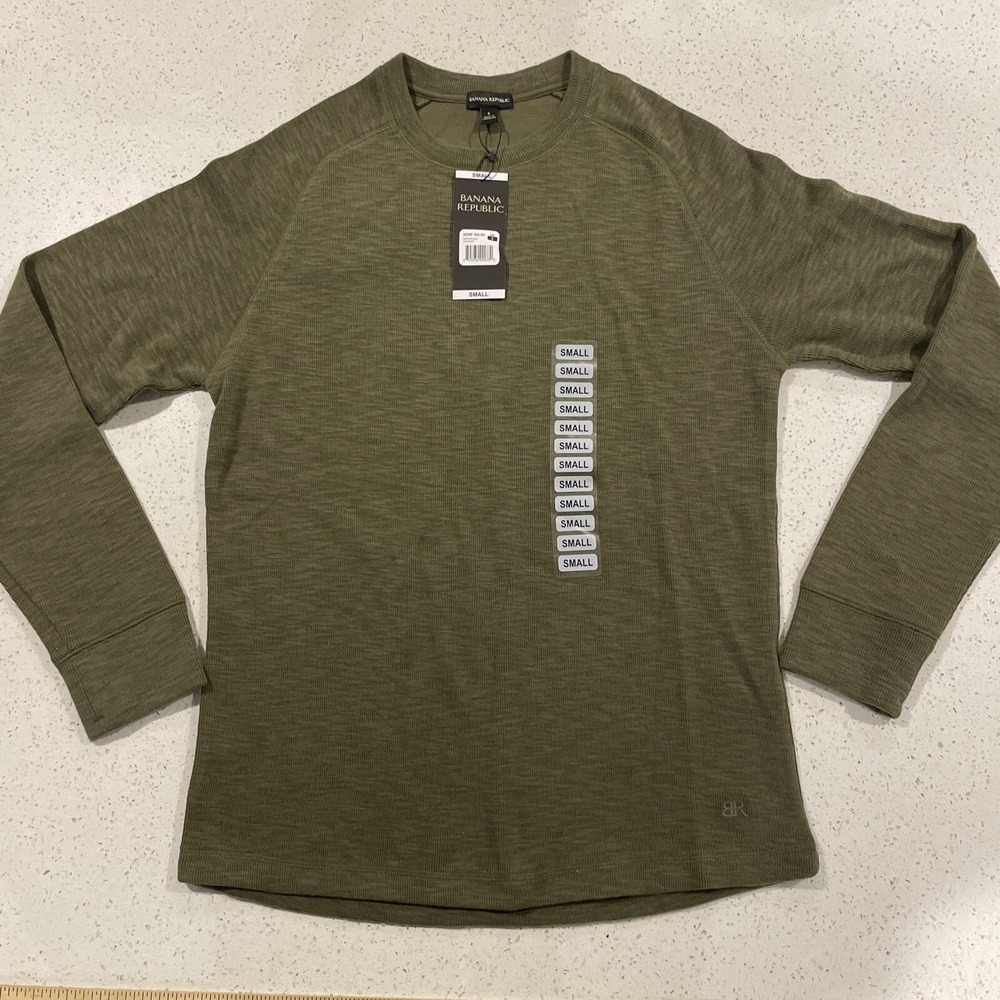 Banana Republic Men's Double Knit Long Sleeve Crewneck Shirt For Live Size S NWT